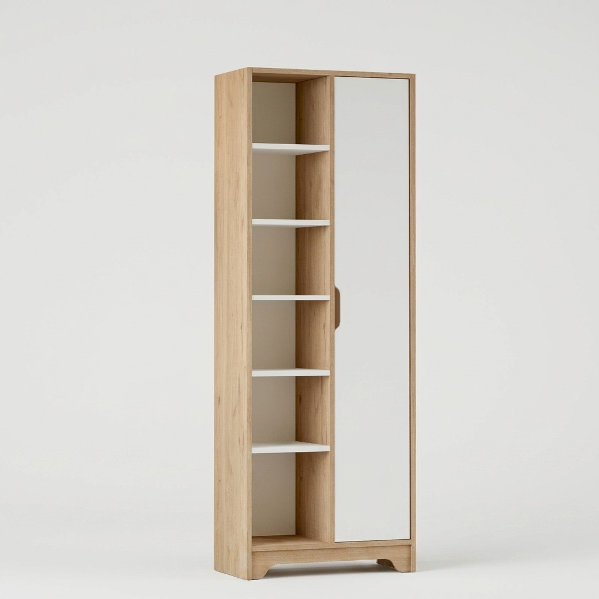 Colonne bibliothèque multifonction avec porte et étagères Dairu