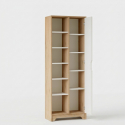 Colonne bibliothèque multifonction avec porte et étagères Dairu