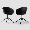 Silla giratoria moderna en metal y polipropileno Polly