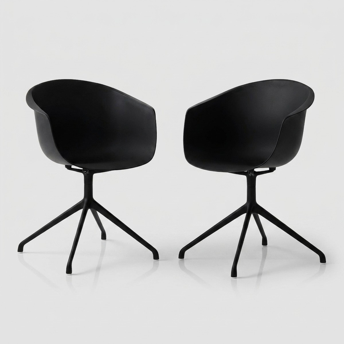 Silla giratoria moderna en metal y polipropileno Polly