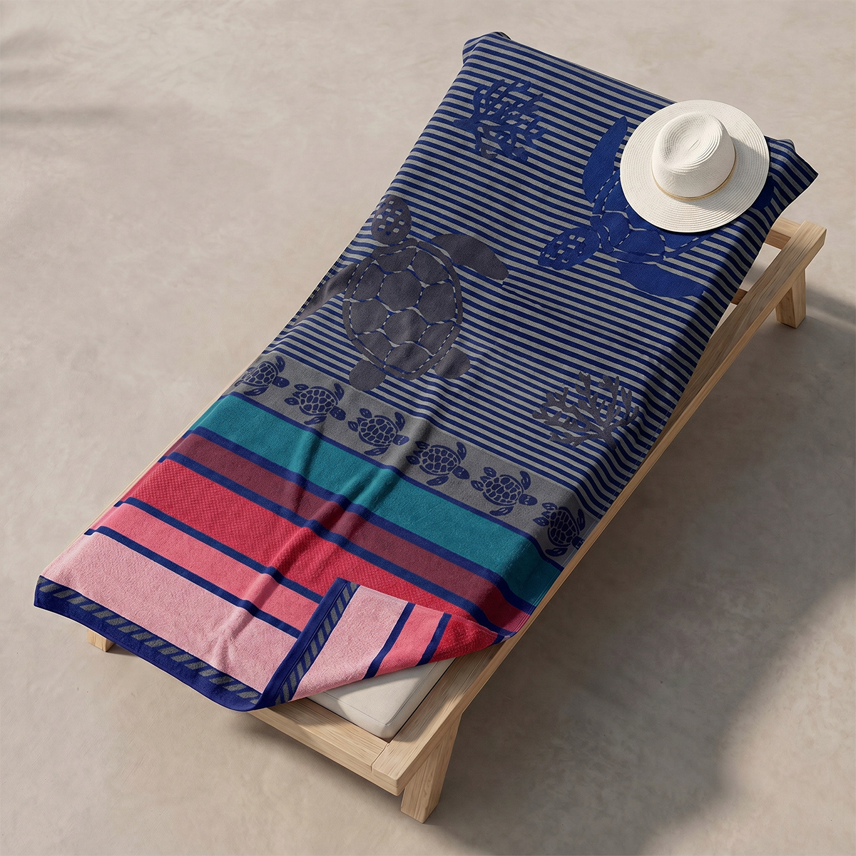 Toalla de playa de rizo jacquard 90x165 cm Orlena