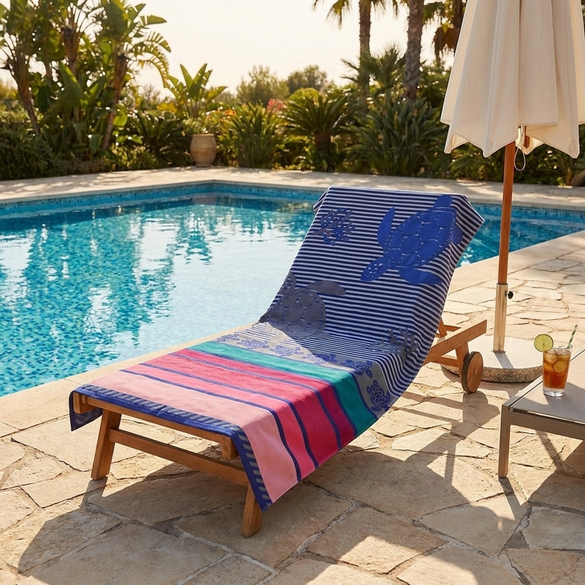 Toalla de playa de rizo jacquard 90x165 cm Orlena