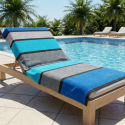 Toalla de playa de rizo jacquard en algodón egipcio 165x90 Big Stripe