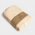 Albornoz unisex beige de algodón rizo con capucha Vellier