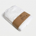 Albornoz unisex blanco de rizo de algodón con capucha Ravin