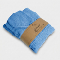Albornoz unisex azul marino de algodón rizo con capucha Valmont
