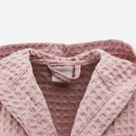 Albornoz unisex rosa de algodón nido de abeja con capucha Bellune