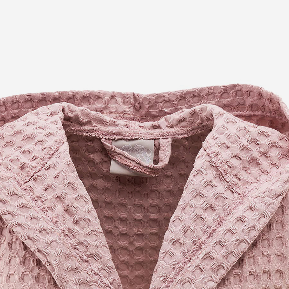 Albornoz unisex rosa de algodón nido de abeja con capucha Bellune