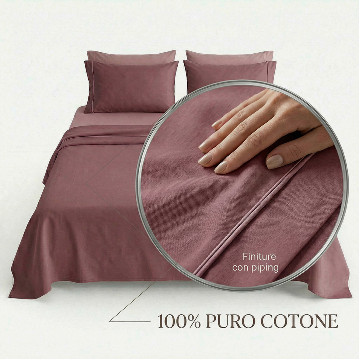 Bettwäsche-Set für Doppelbett aus Baumwolle 255x240 Selene