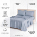 Satin-Bettwäsche-Set aus Baumwolle 180x200 für Doppelbett Mirea
