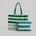 Große Damen-Strandtasche mit Pochette und Reißverschluss Set Avena