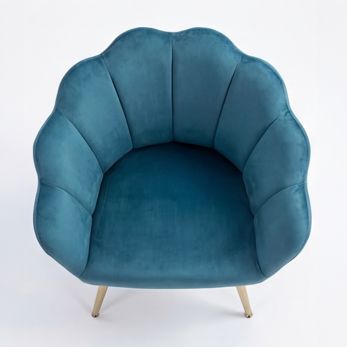 Sillón de terciopelo diseño concha Maelis