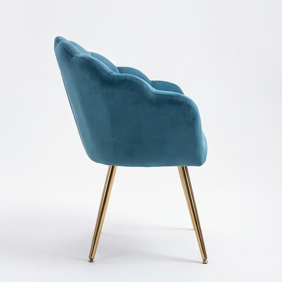Sillón de terciopelo diseño concha Maelis
