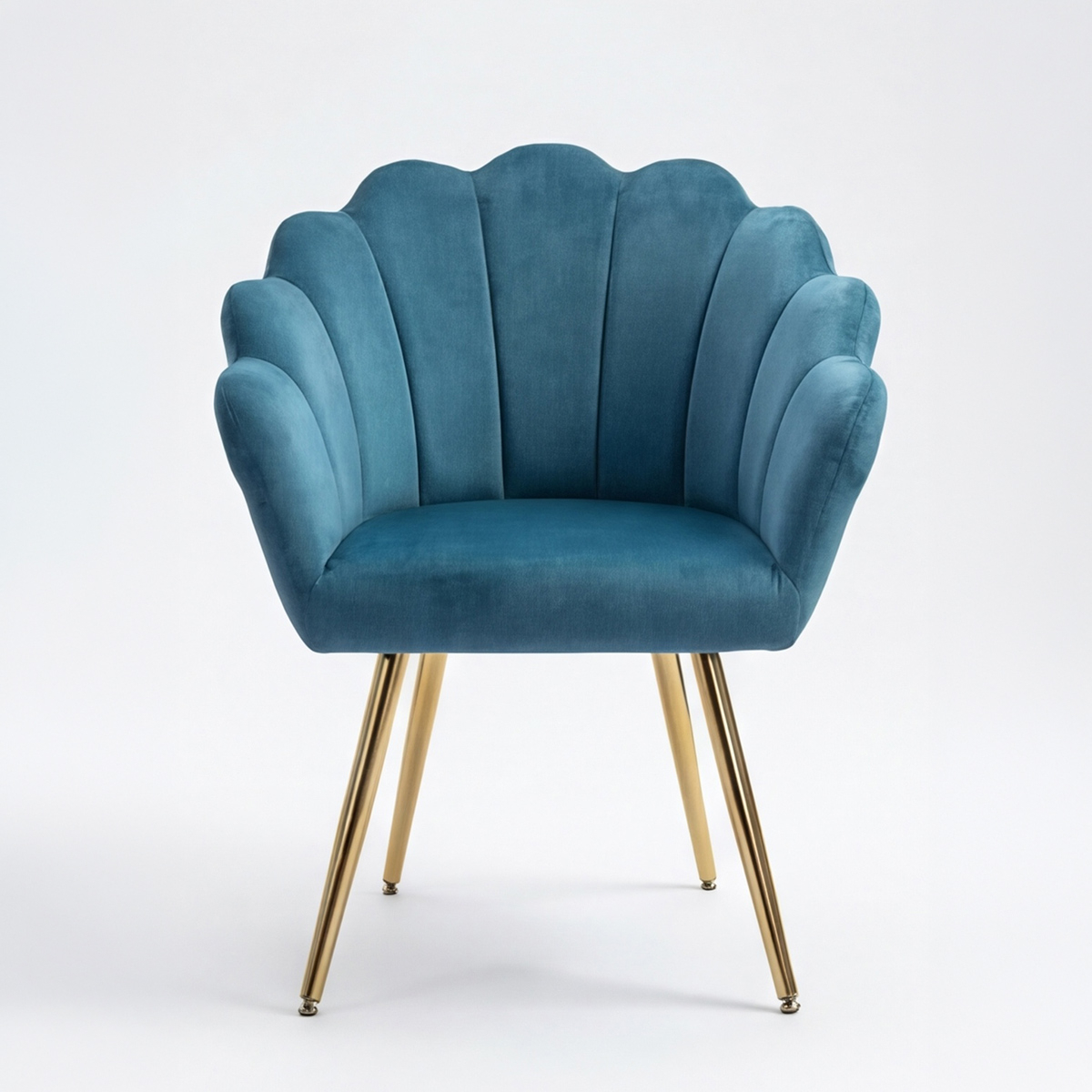Sillón de terciopelo diseño concha Maelis