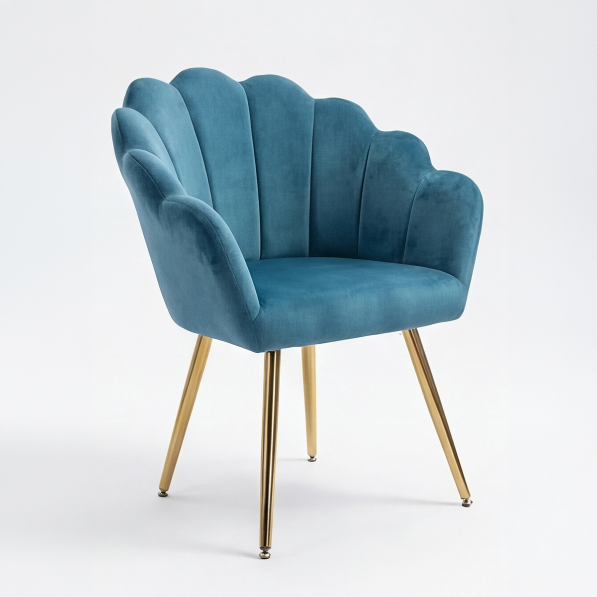Sillón de terciopelo diseño concha Maelis