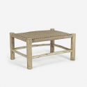 Mesa auxiliar de jardín en teca y fibra sintética Lampok