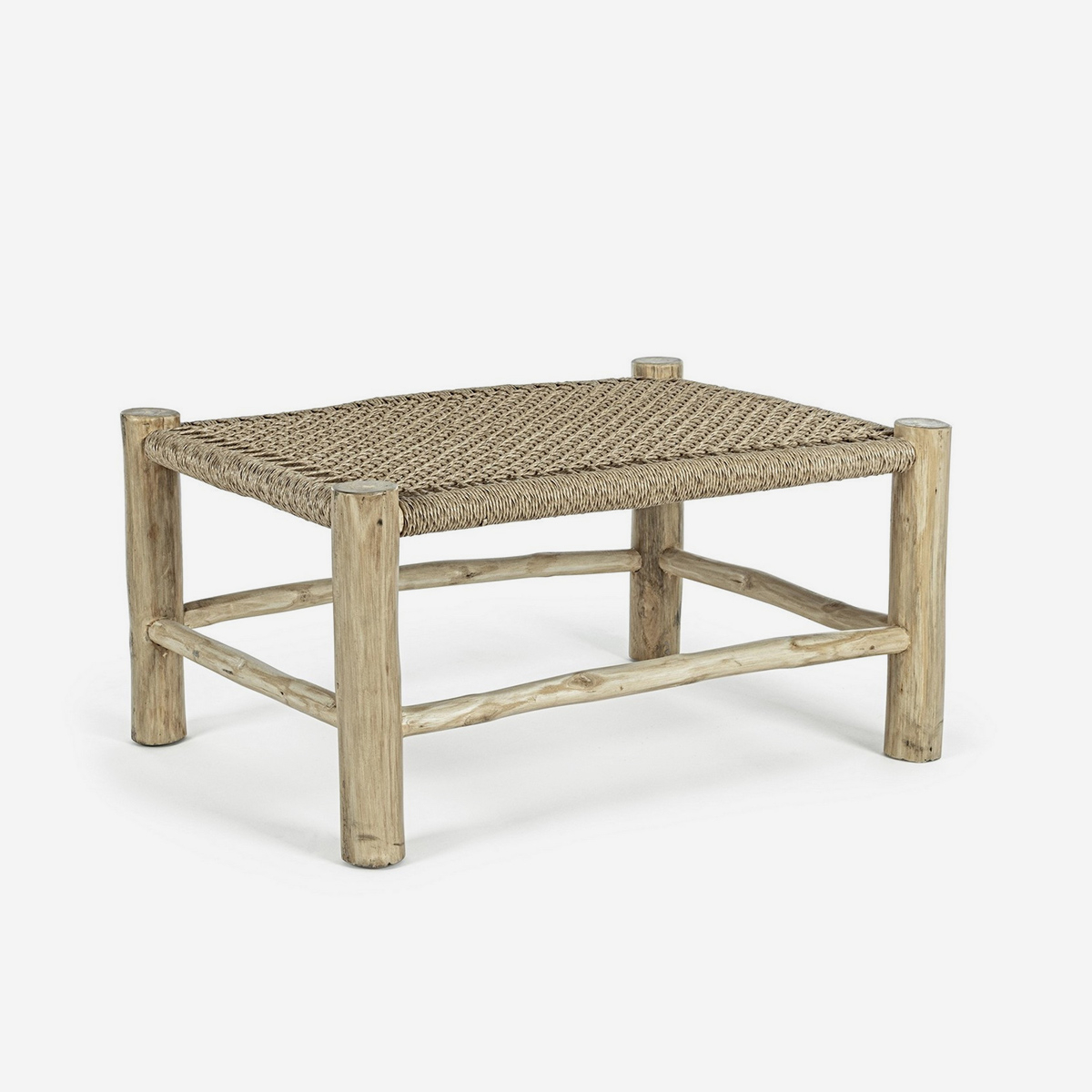 Mesa auxiliar de jardín en teca y fibra sintética Lampok
