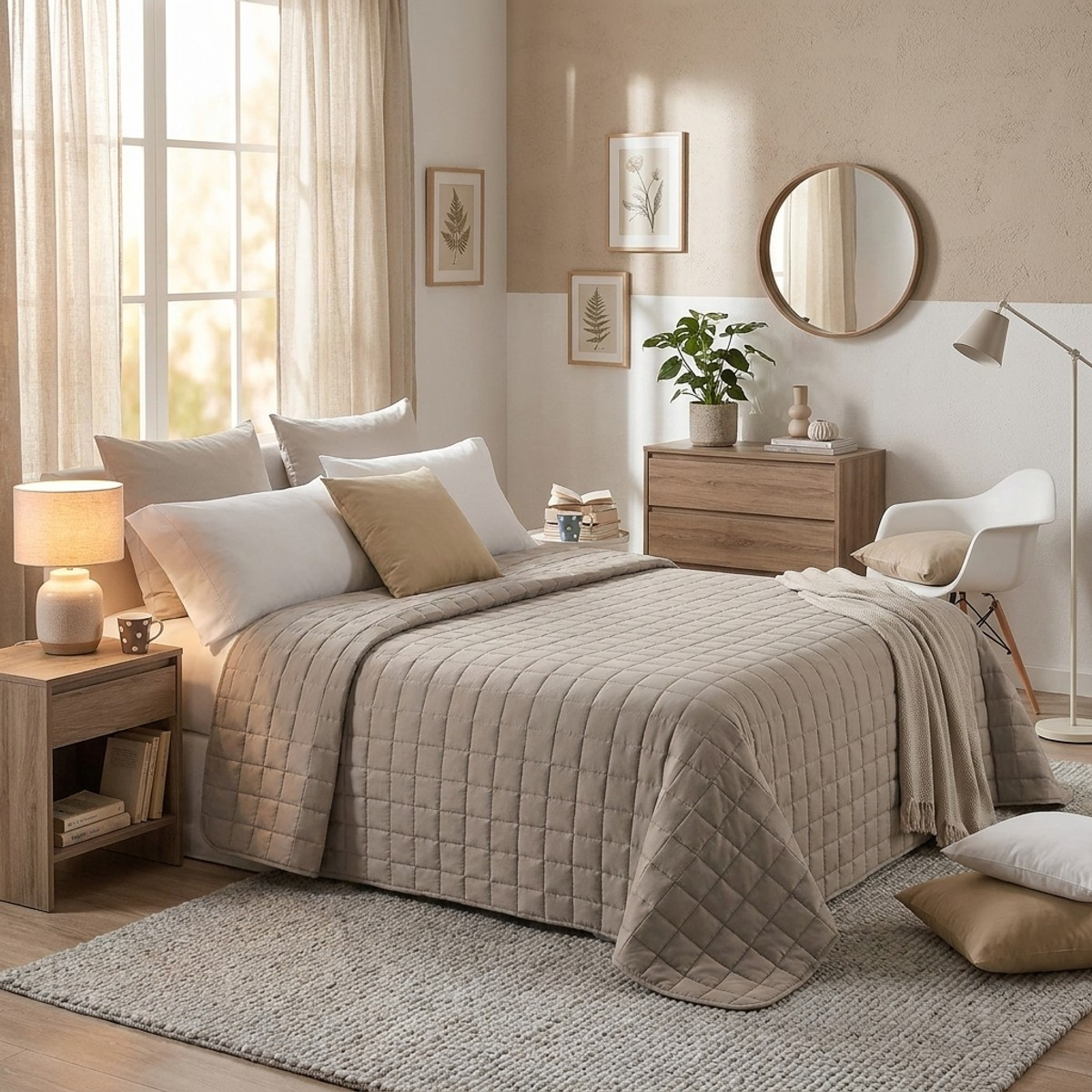 Colcha de verano reversible para cama individual 170x260 cm Virelle