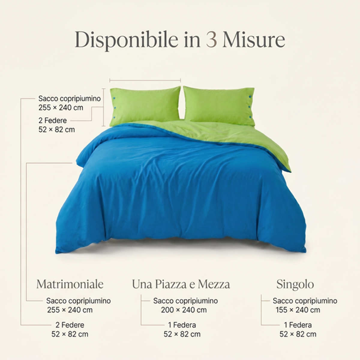 Juego de funda nórdica matrimonial de algodón 255x240 Orelia