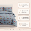 Einzelbett-Bettwäsche-Set aus Baumwolle mit Kissenbezug 155x200 Lumera