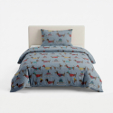 Einzelbett-Bettwäsche-Set aus Baumwolle mit Kissenbezug 155x200 Lumera