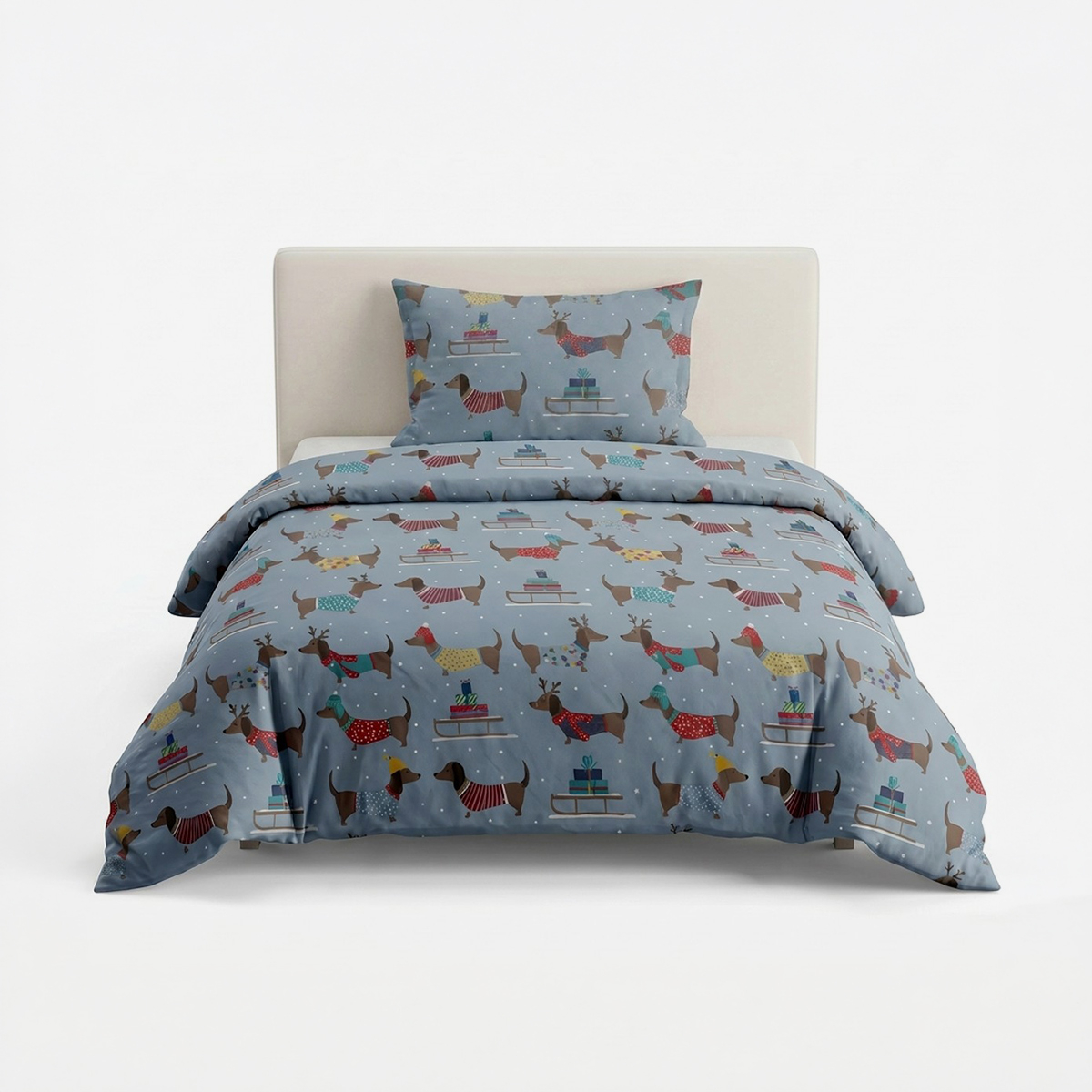 Einzelbett-Bettwäsche-Set aus Baumwolle mit Kissenbezug 155x200 Lumera