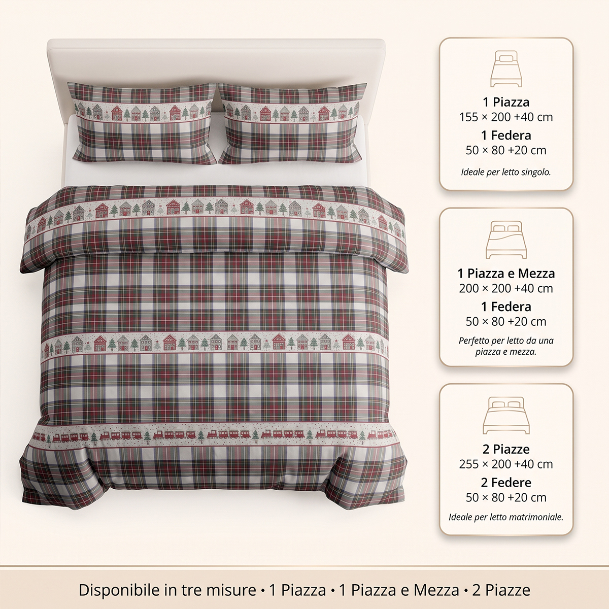 Juego de funda nórdica de algodón para cama de plaza y media 200x200 Sorelle