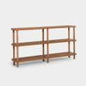 Console bibliothèque pour salon et entrée 150x35x75 cm en bois naturel Raca