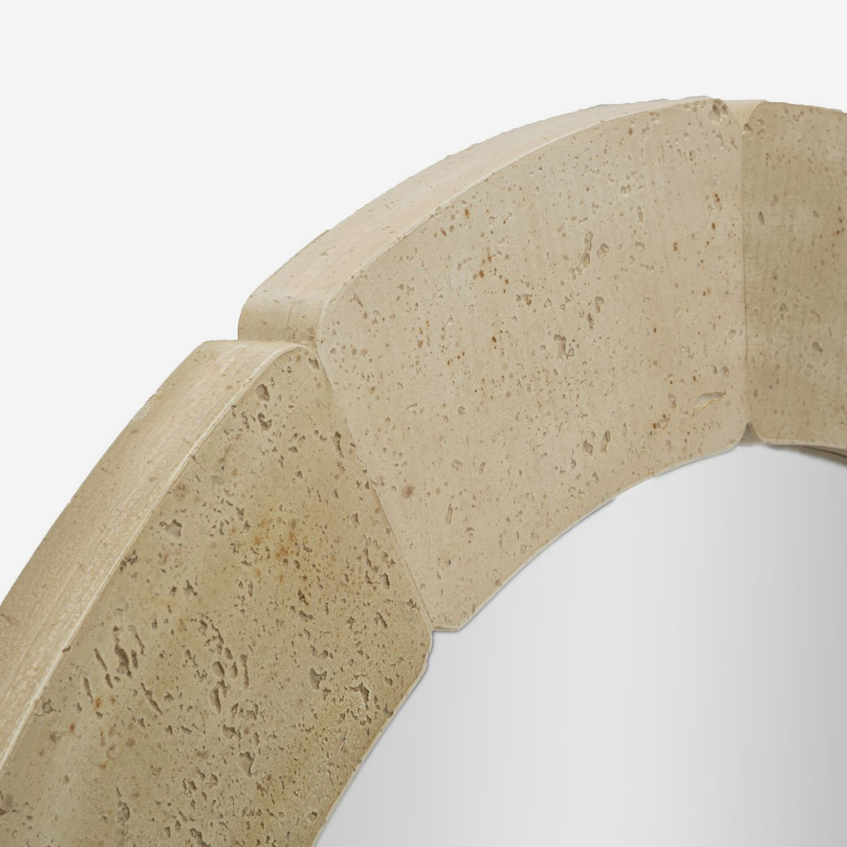 Espejo redondo de pared efecto piedra 90 cm Sculpted Stone Halo