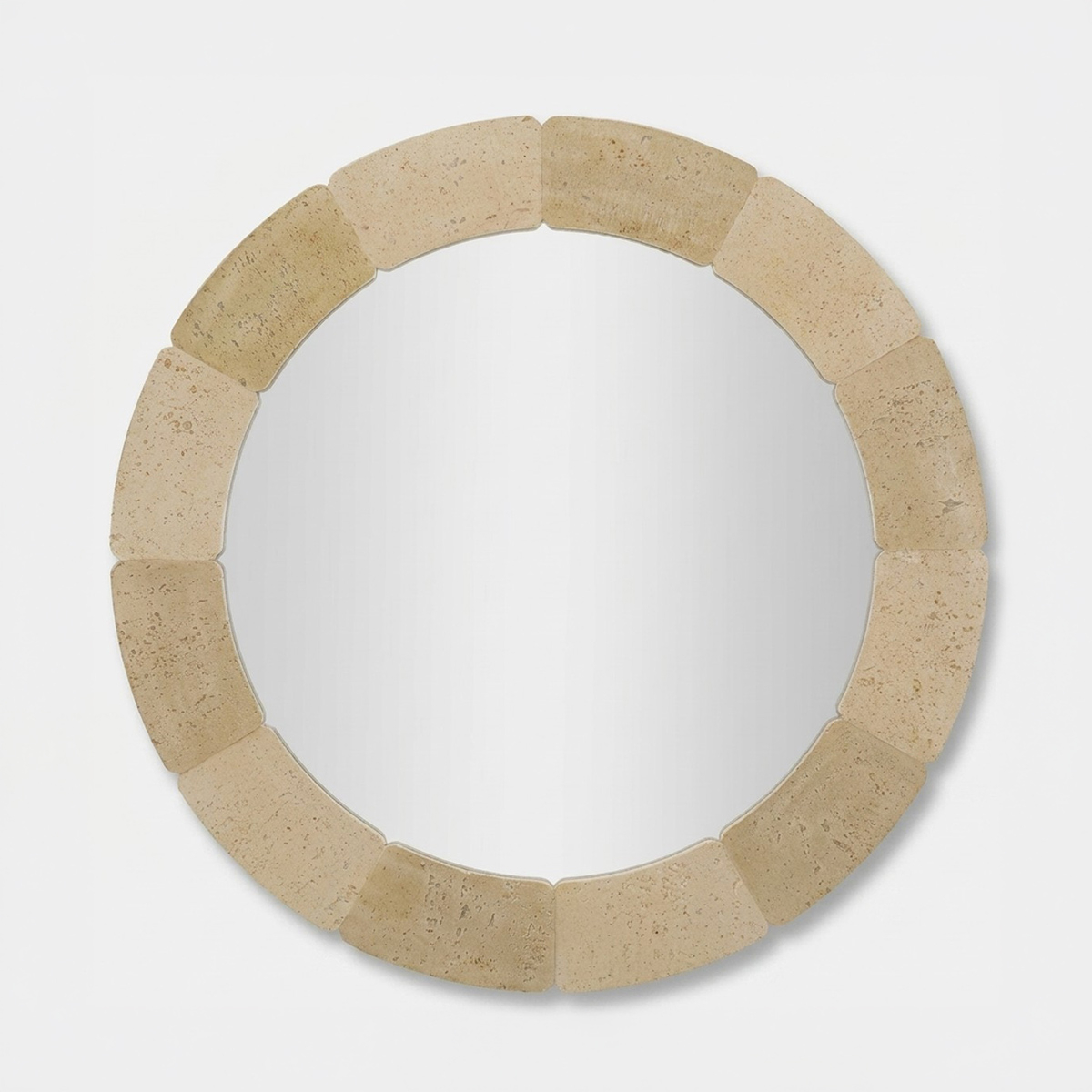 Espejo redondo de pared efecto piedra 90 cm Sculpted Stone Halo