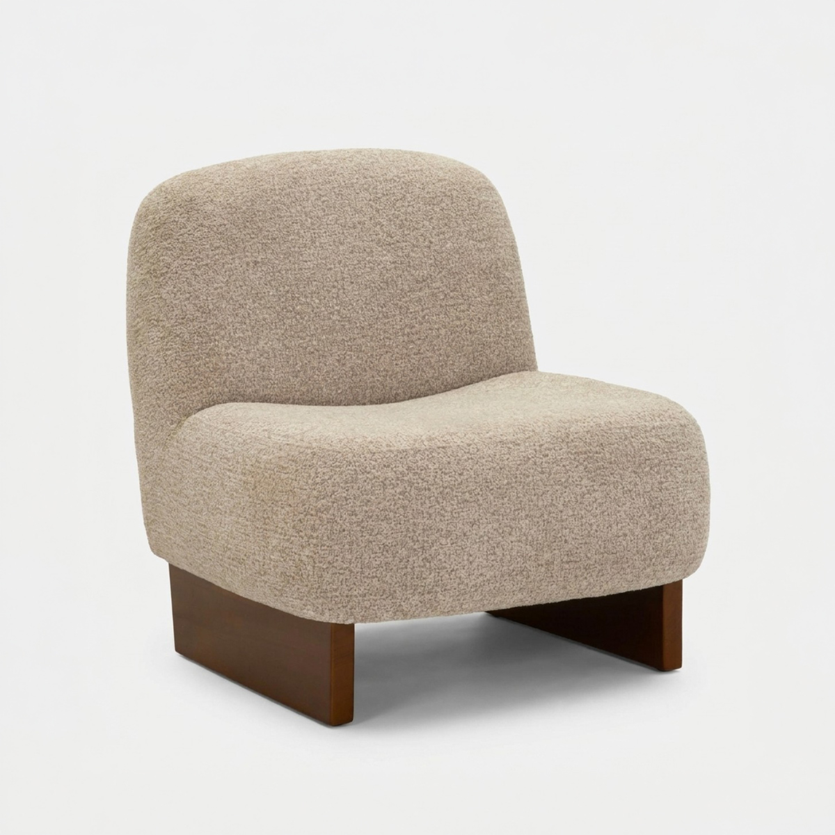 Japandi-Sessel aus Bouclé-Stoff für das Wohnzimmer Kyoto Poise