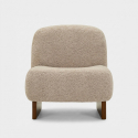 Fauteuil Japandi en tissu bouclette pour salon Kyoto Poise