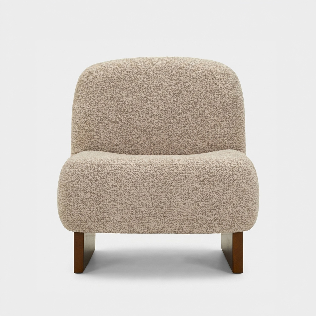 Fauteuil Japandi en tissu bouclette pour salon Kyoto Poise