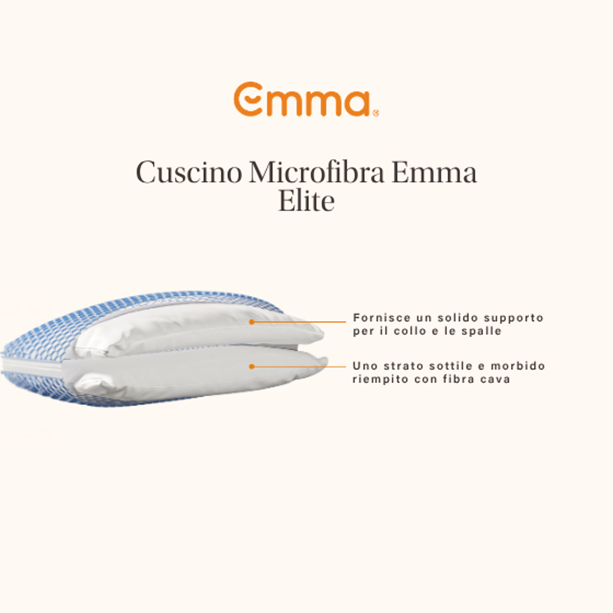 Almohada viscoelástica de poliéster con Airgrid Emma Elite
