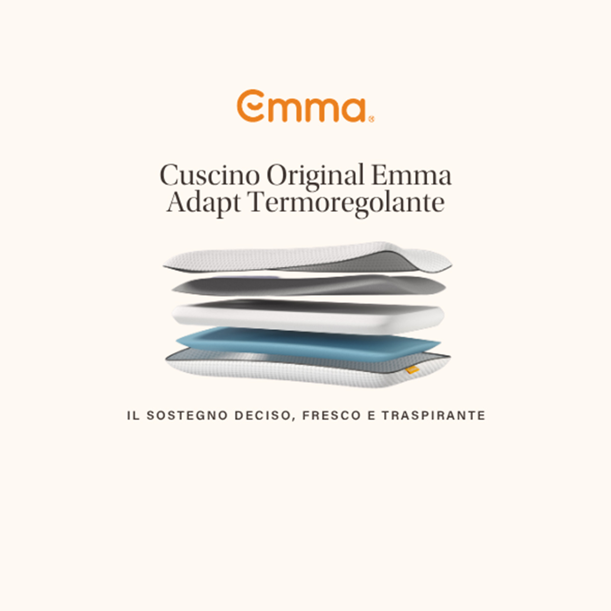 Almohada viscoelástica termorreguladora en tejido Emma Adapt