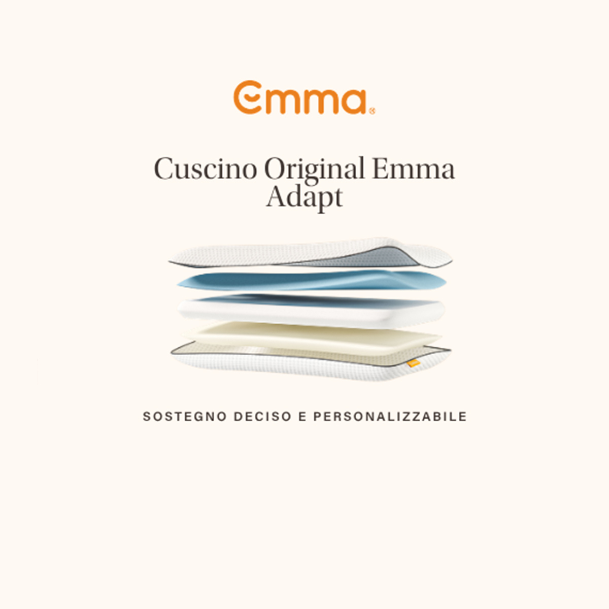 Almohada viscoelástica termorreguladora desenfundable Emma Adapt