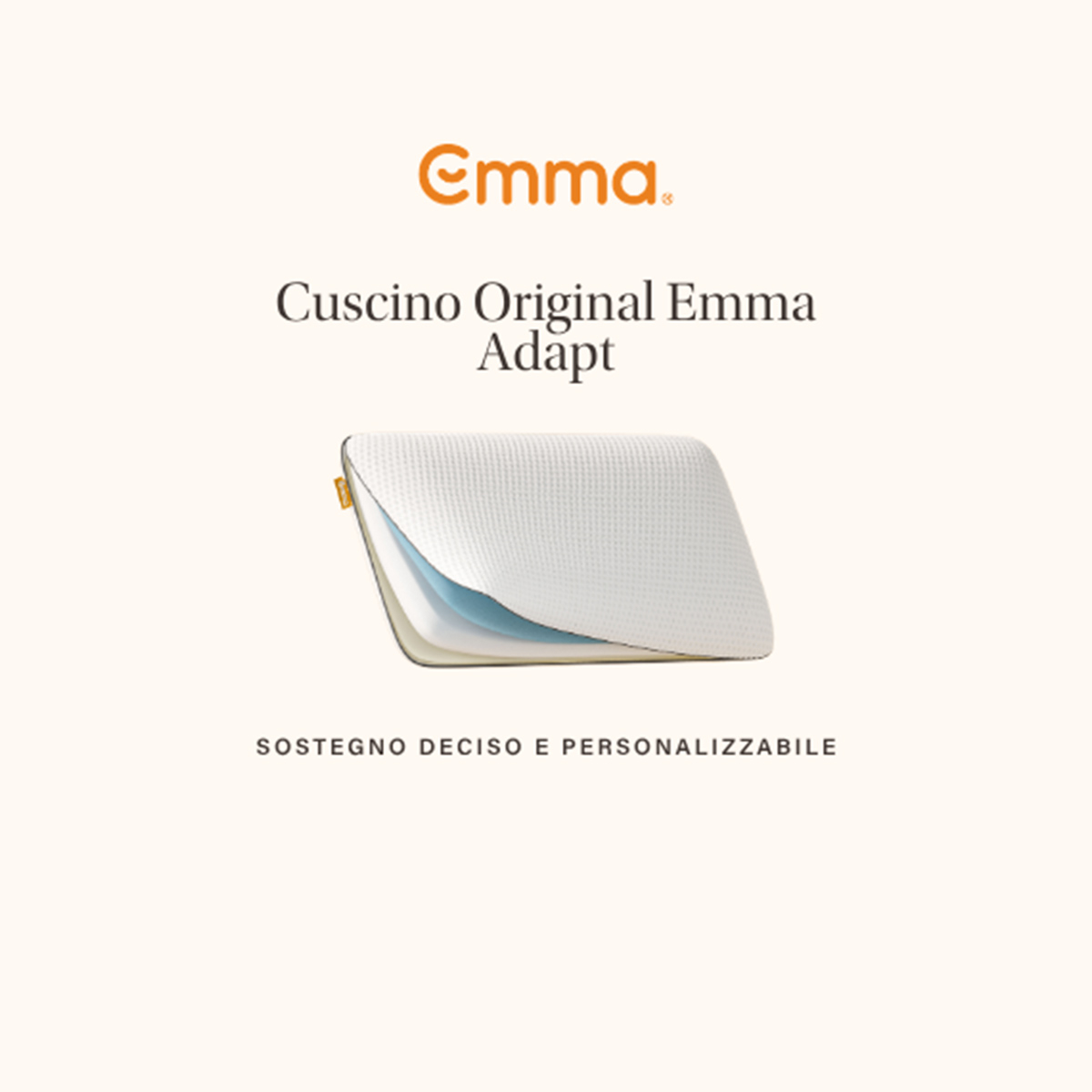 Almohada viscoelástica termorreguladora desenfundable Emma Adapt