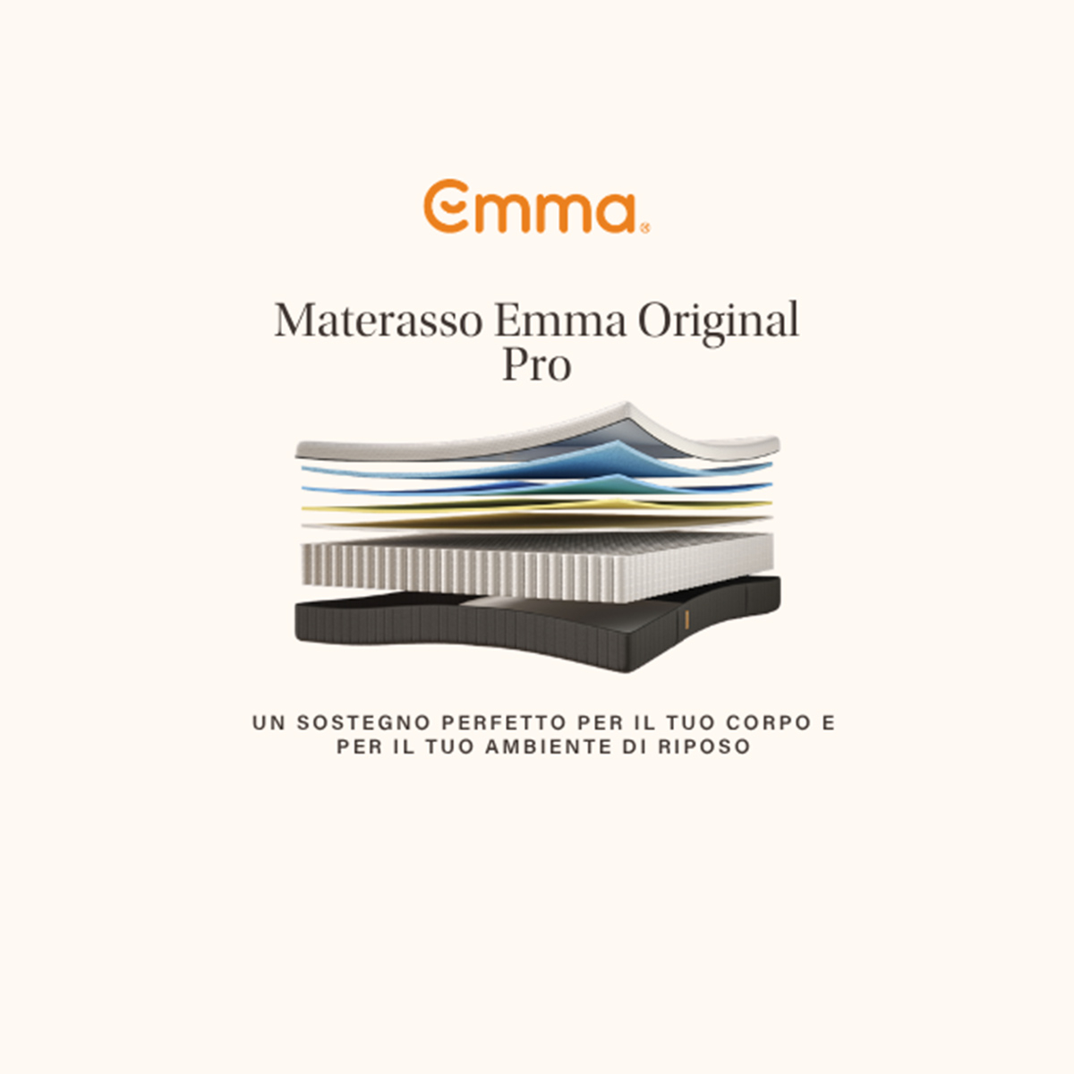 Colchón de matrimonio de muelles y memory foam Emma Original Pro