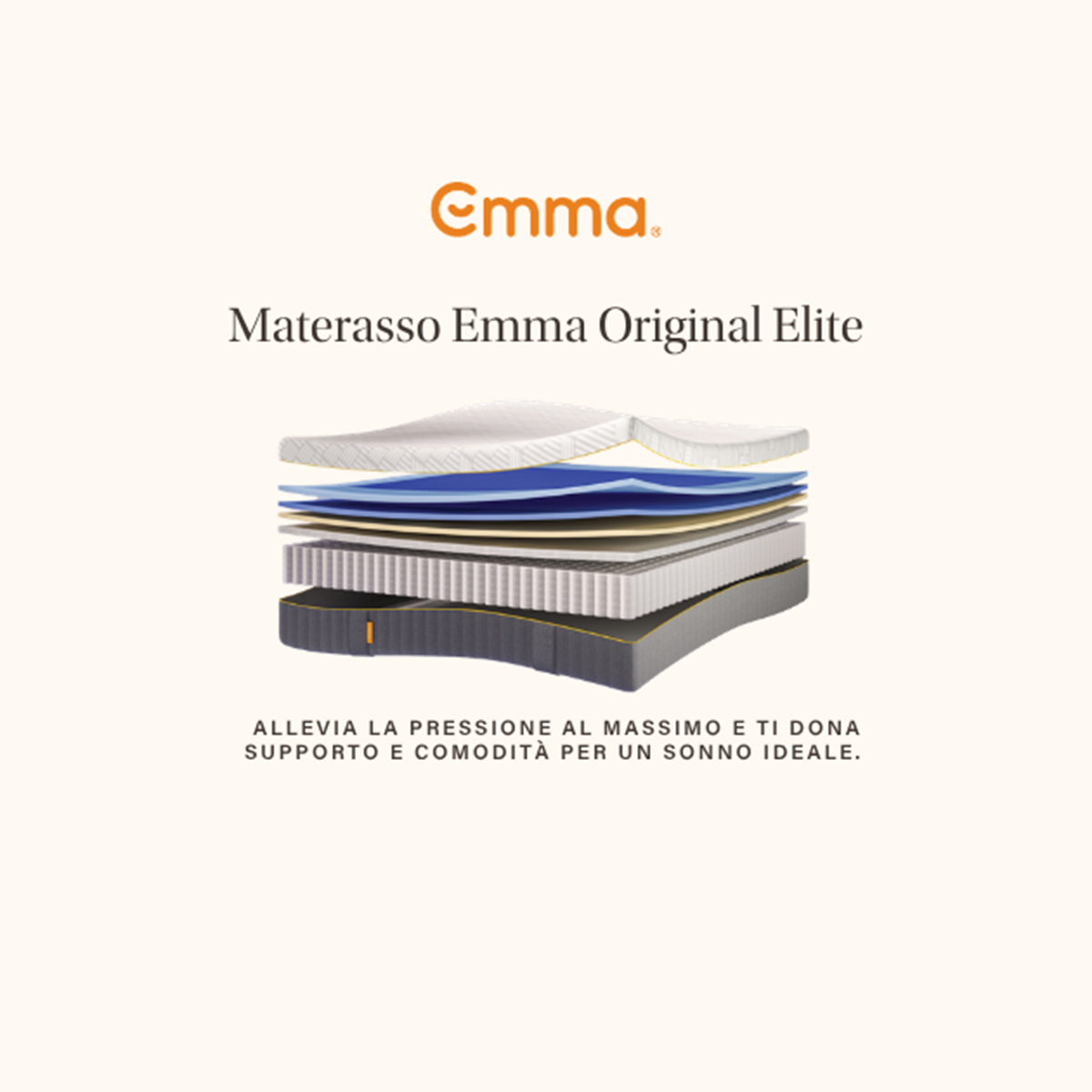 Colchón individual 90x200 de muelles y memory foam Emma Original Elite
