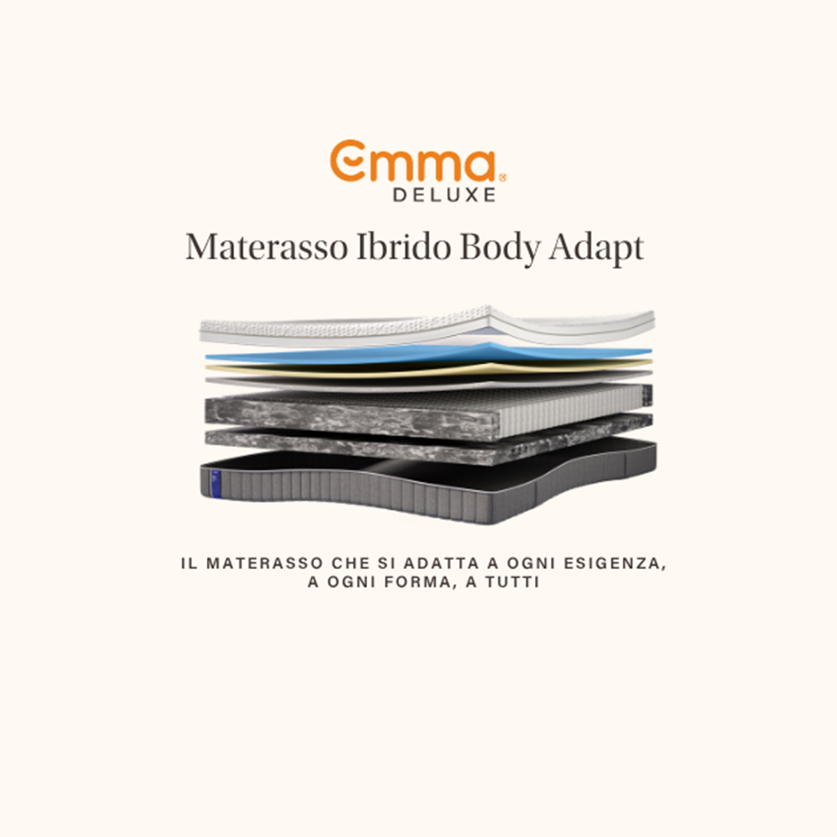 Colchón individual híbrido viscoelástico Emma Body Adapt Hybrid