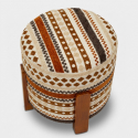 Puf redondo tapizado en tela Mombasa Artful Accent