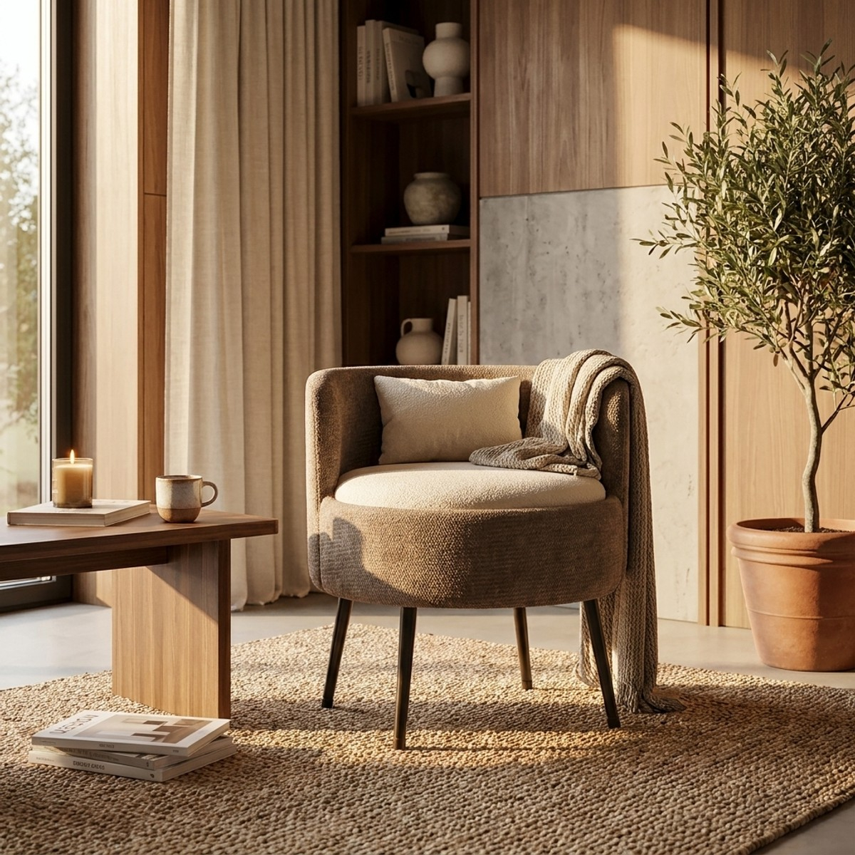 Sillón acolchado de diseño nórdico Vipe Poised Comfort