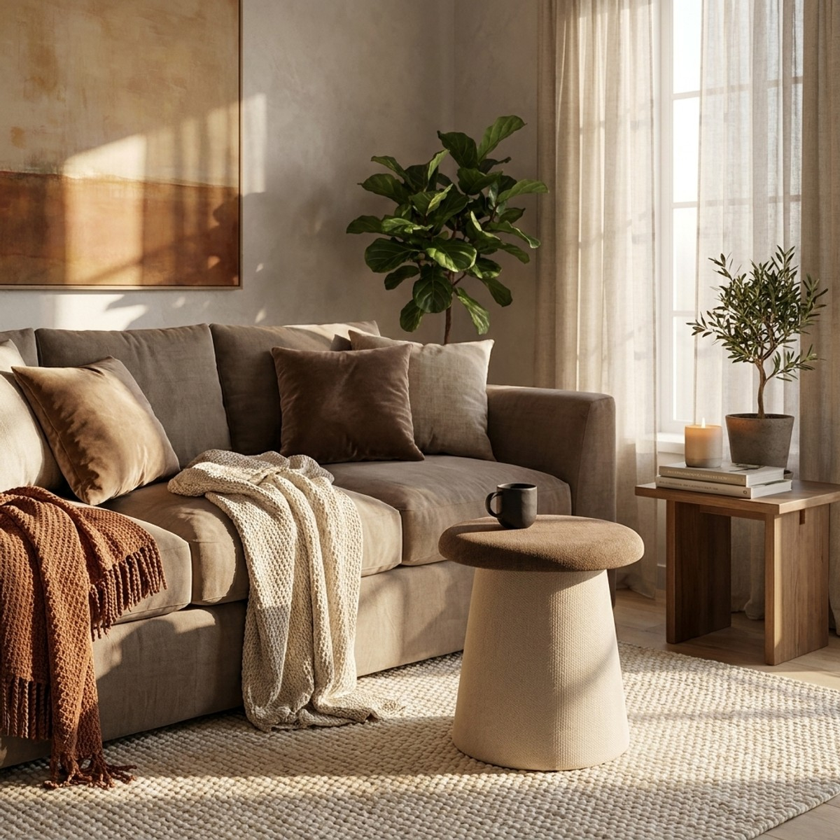 Nordischer Designer-Pouf-Beistelltisch in Pilzform Vipe Soft Geometry