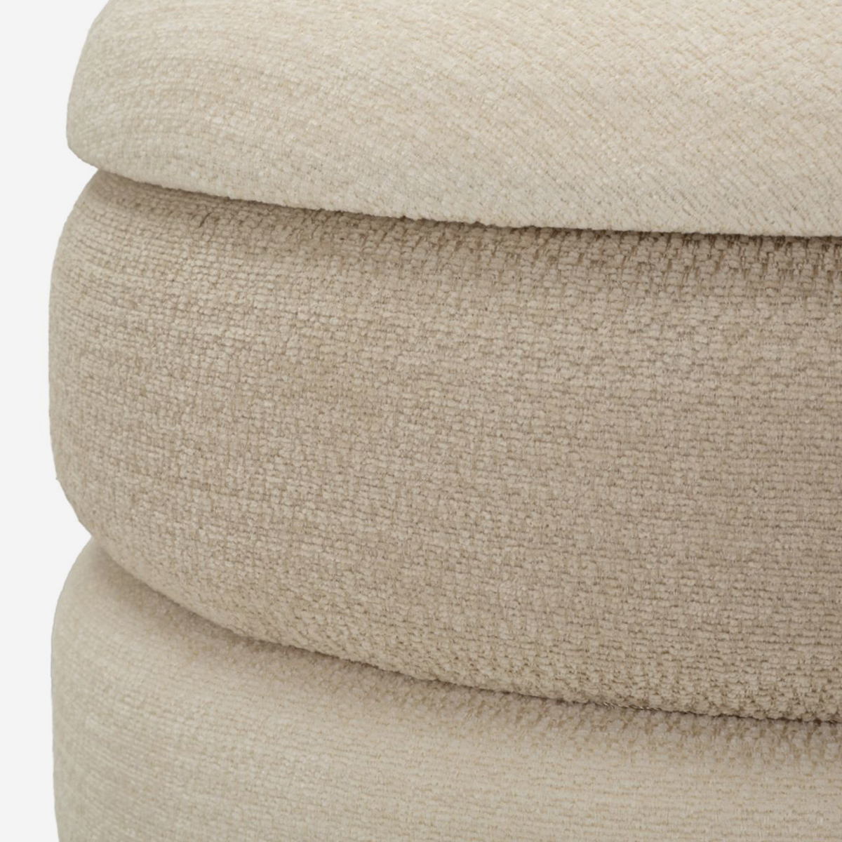 Set de 2 poufs de rangement ronds rembourrés Warsaw Duo