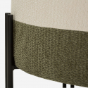 Puf redondo tapizado en poliéster y metal Tedy Sculptural Accent