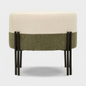 Puf redondo tapizado en poliéster y metal Tedy Sculptural Accent