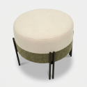Puf redondo tapizado en poliéster y metal Tedy Sculptural Accent