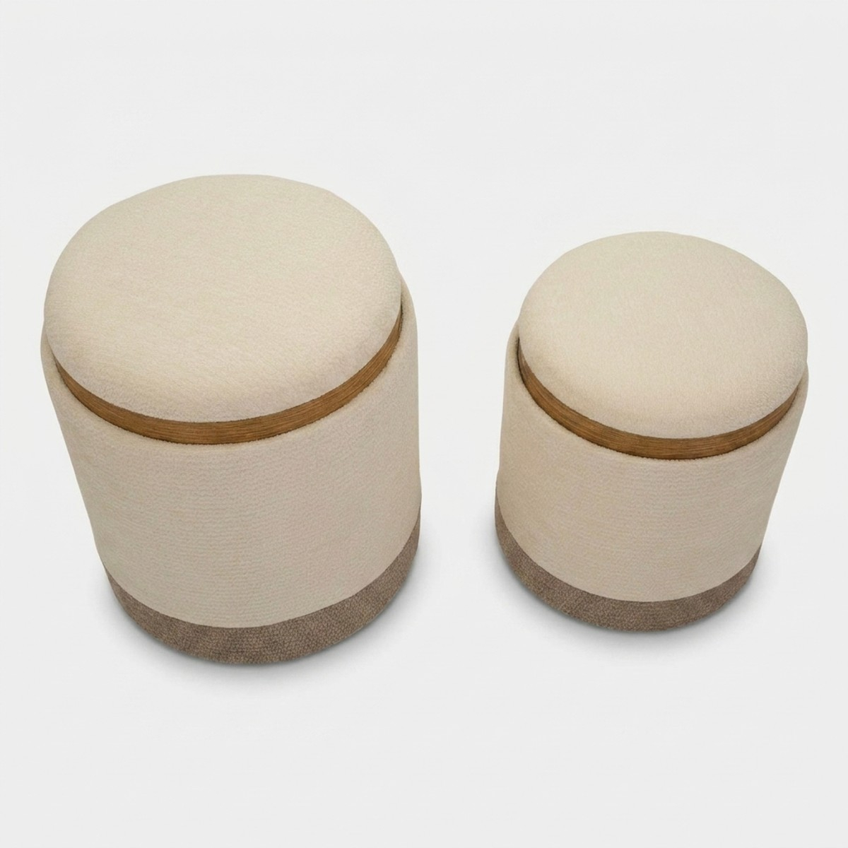 2er-Set Sitzhocker mit Stauraum und Tablett für das Wohnzimmer Ankara Nested Elegance