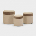 Set de 3 poufs de rangement scandinaves en tissu Ankara Nesting Trio