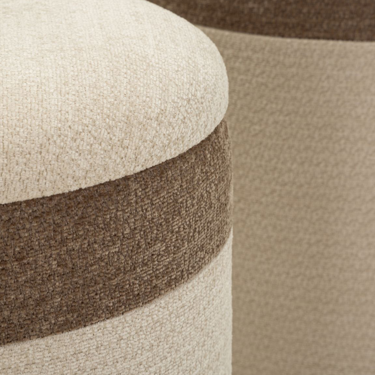 Set de 3 poufs de rangement scandinaves en tissu Ankara Nesting Trio